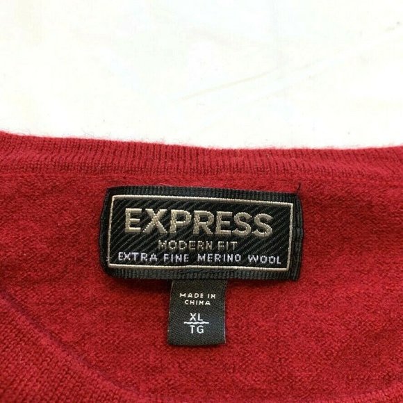 Express Extra Fine Merino Wool Sweater Mens XL (Tag) M (Actual) Modern Fit READ* - Picture 4 of 12